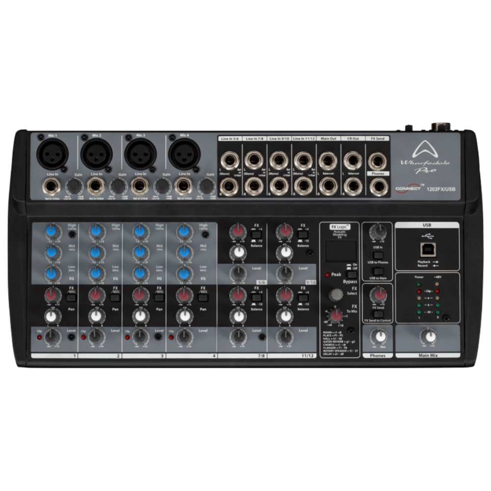 Wharfedale Pro Connect 1202FX/USB Mixer | Wharfedale Mixer for Live Sound & Recording