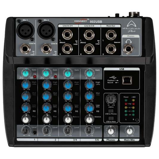 Wharfedale Pro Connect 802USB Mixer | Wharfedale Mixer for Live Sound & Recording