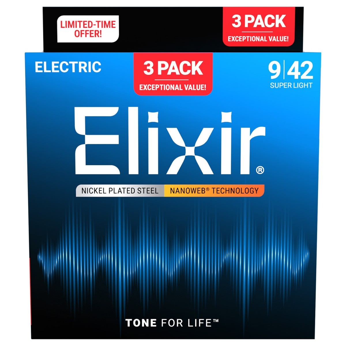 Elixir Nanoweb 9-42 3-pack