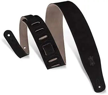 Levy’s 2.5 Hand-Brushed Suede Black Guitar Strap