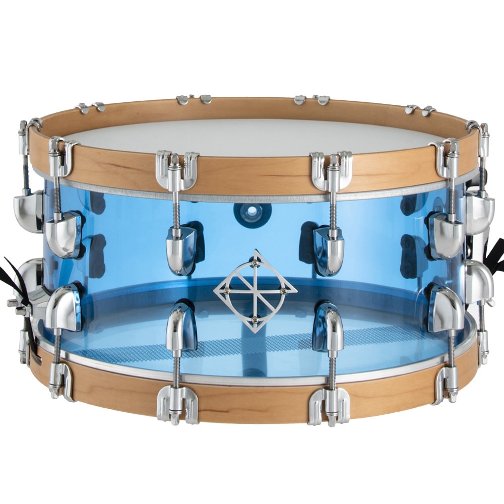 Dixon Cornerstone 14x6.5" Seamless Acrylic Snare - See Through Blue
