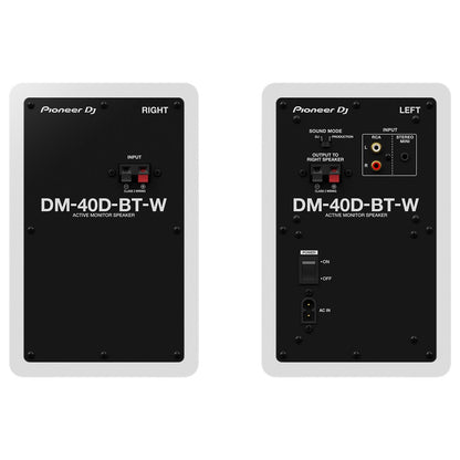 Pioneer DJ DM-40D-BT-W 4” White Desktop Monitors-Bluetooth(Pair)