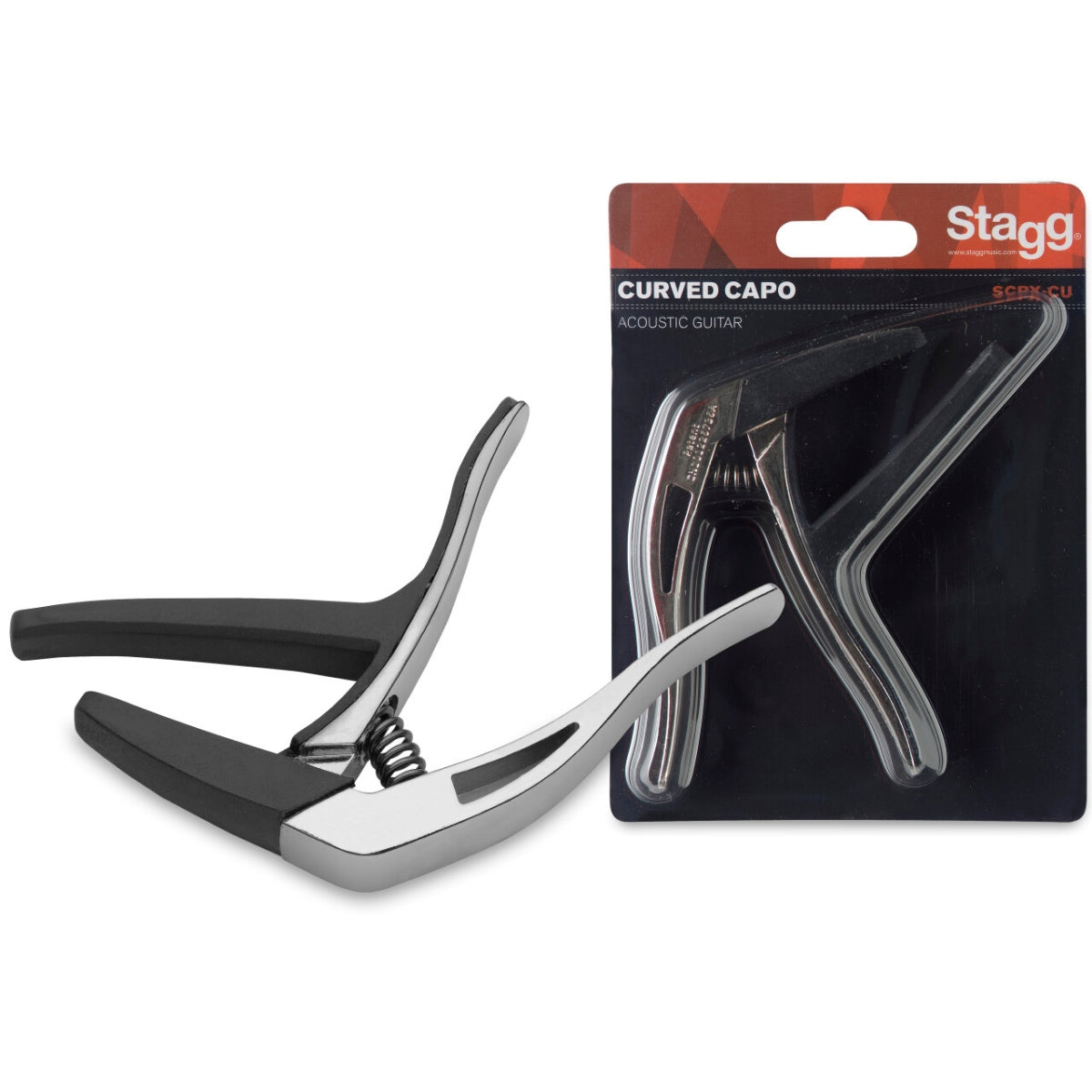 Stagg SCPX-CU Curved Trigger Capo - Chrome