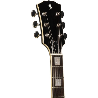 Stagg SELSTD BK - Electric Guitar w/ Solid Mahogany Body (Black) | Stagg Guitar for Beginners, Students & Stage