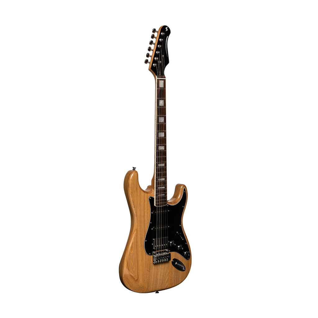 Stagg SES60 NAT - Vintage Series Electric Guitar w/ Solid Alder Body (Natural) | Stagg Guitar for Beginners, Students & Stage
