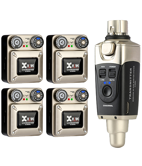 Xvive U45 Wireless In-Ear Monitor System (4 Receivers)