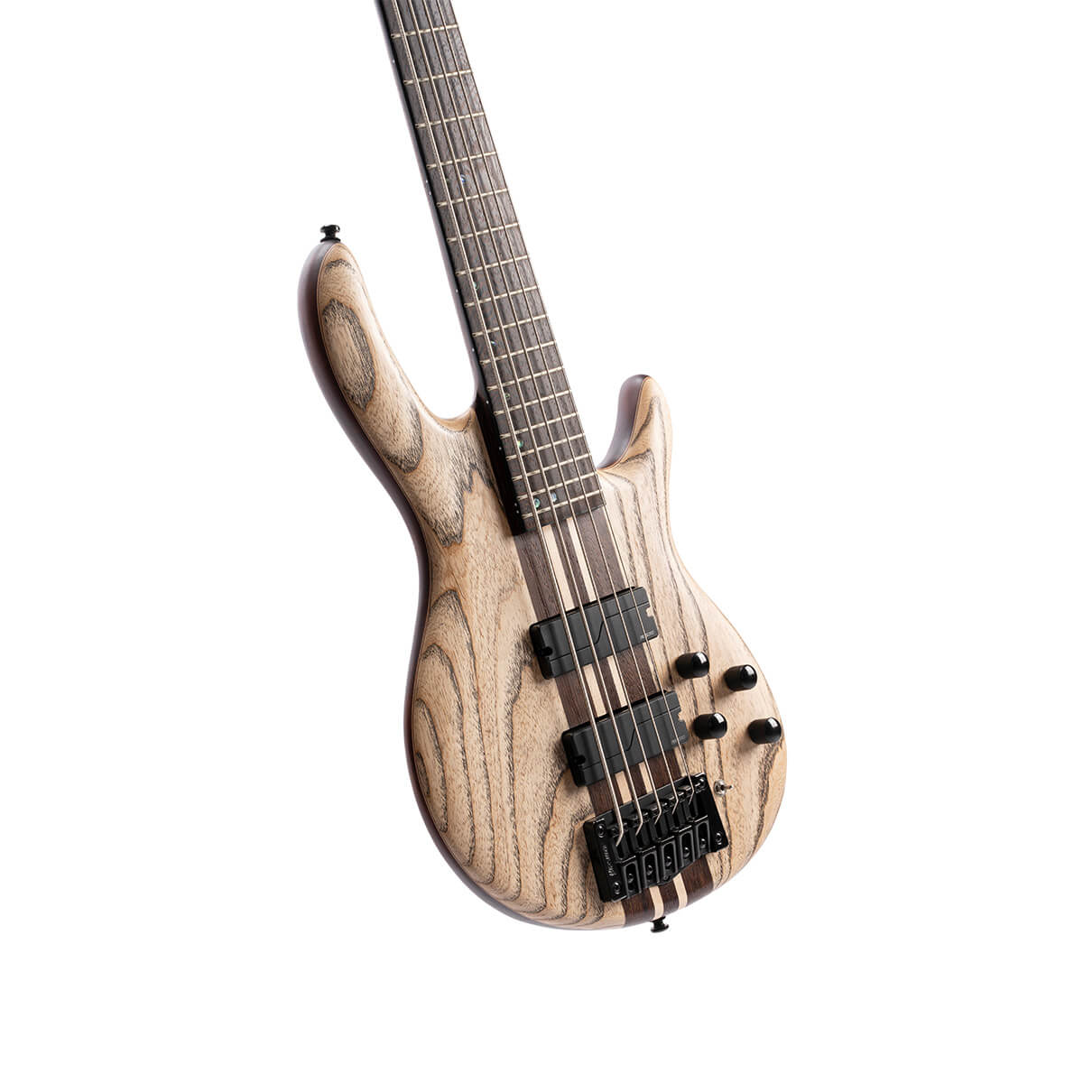 Cort A5 Ultra Ash 5-String Bass - Etched Natural Black with Case