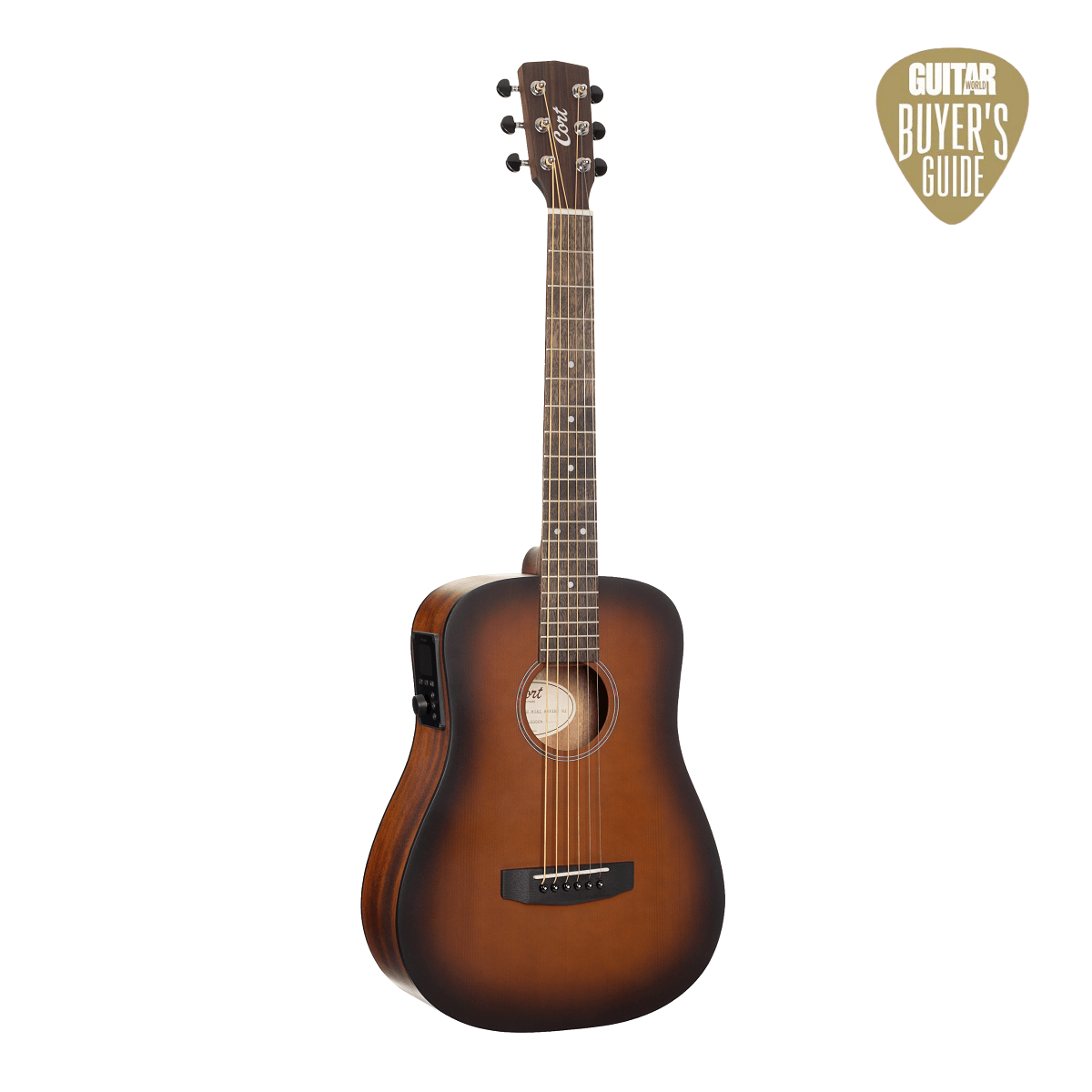 Cort Earth GO Travel Acoustic - Open Pore Brown Burst with Bag