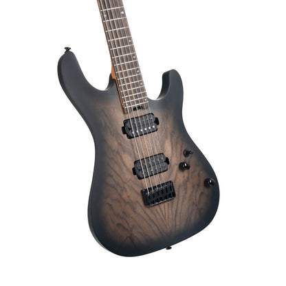 Cort KX500 Baritone Electric Guitar - Natural Black Burst