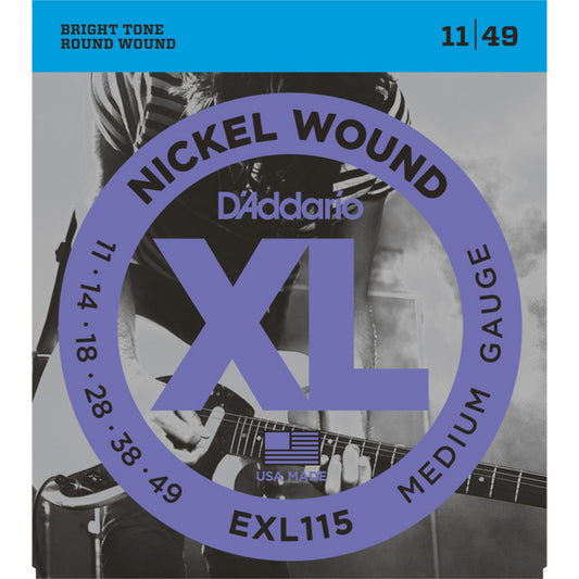 D'Addario EXL115 Electric Guitar Strings – Medium 11-49