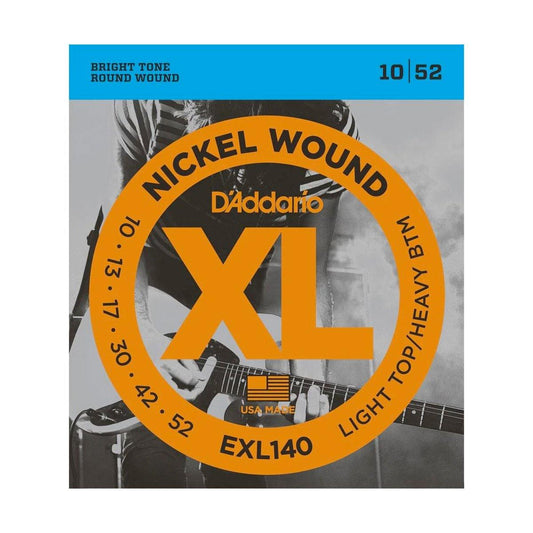 D'Addario EXL140 Electric Guitar Strings – Light Top/Heavy Bottom 10-52