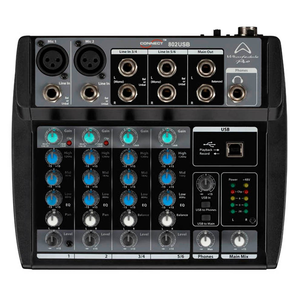 Wharfedale Pro Connect 802 8 Channel USB Mixer