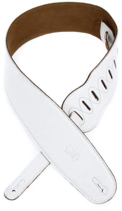 Levy's M4GF-WHT 3.5-inch Padded Garment Leather Bass Strap - White