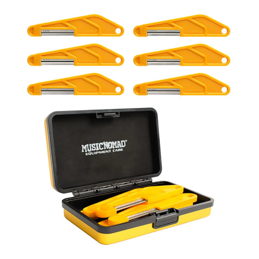 MusicNomad 6-piece Electric Guitar Diamond Coated Nut File Set - Light Strings