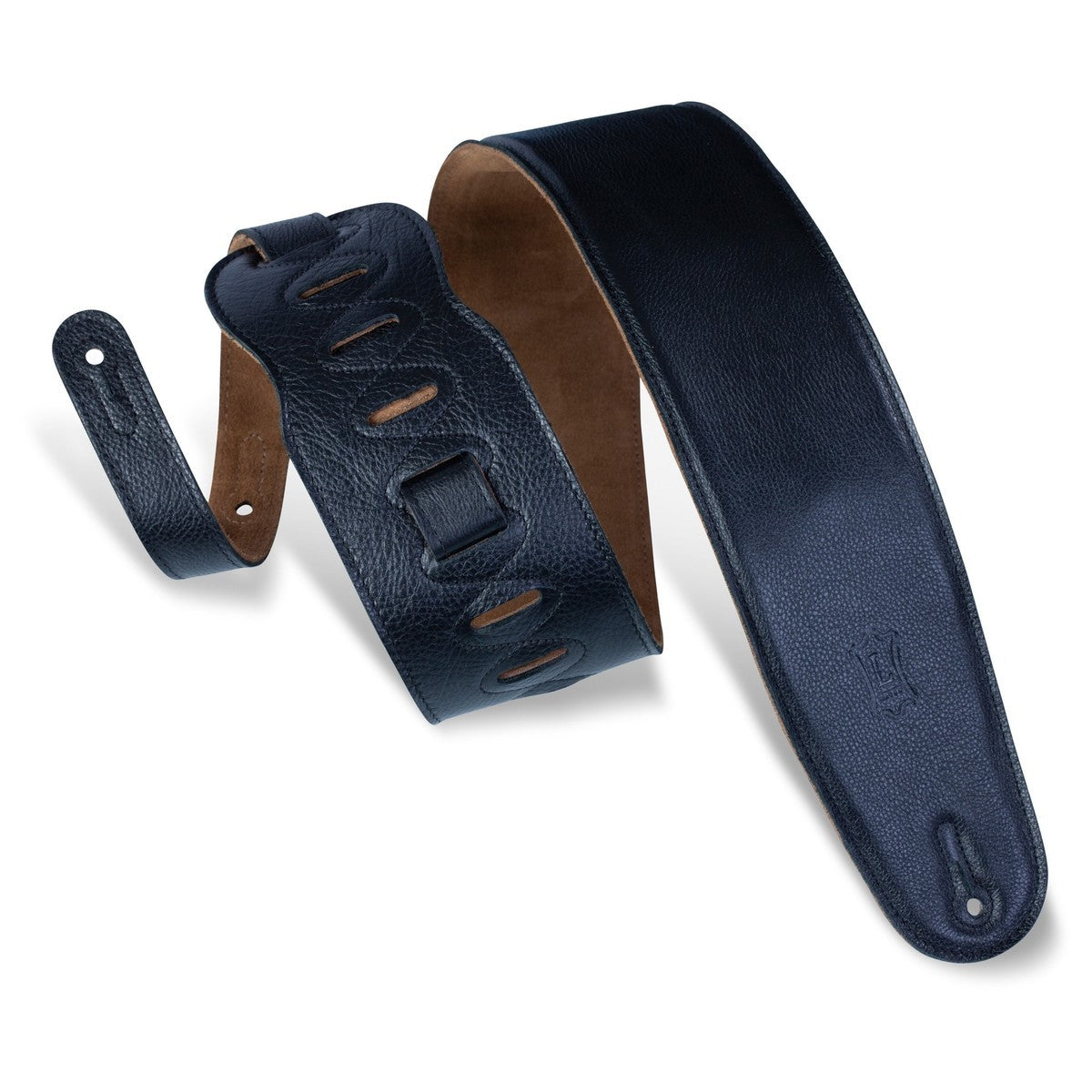 Levy's 3.5-inch Padded Garment Leather Bass Strap - Black