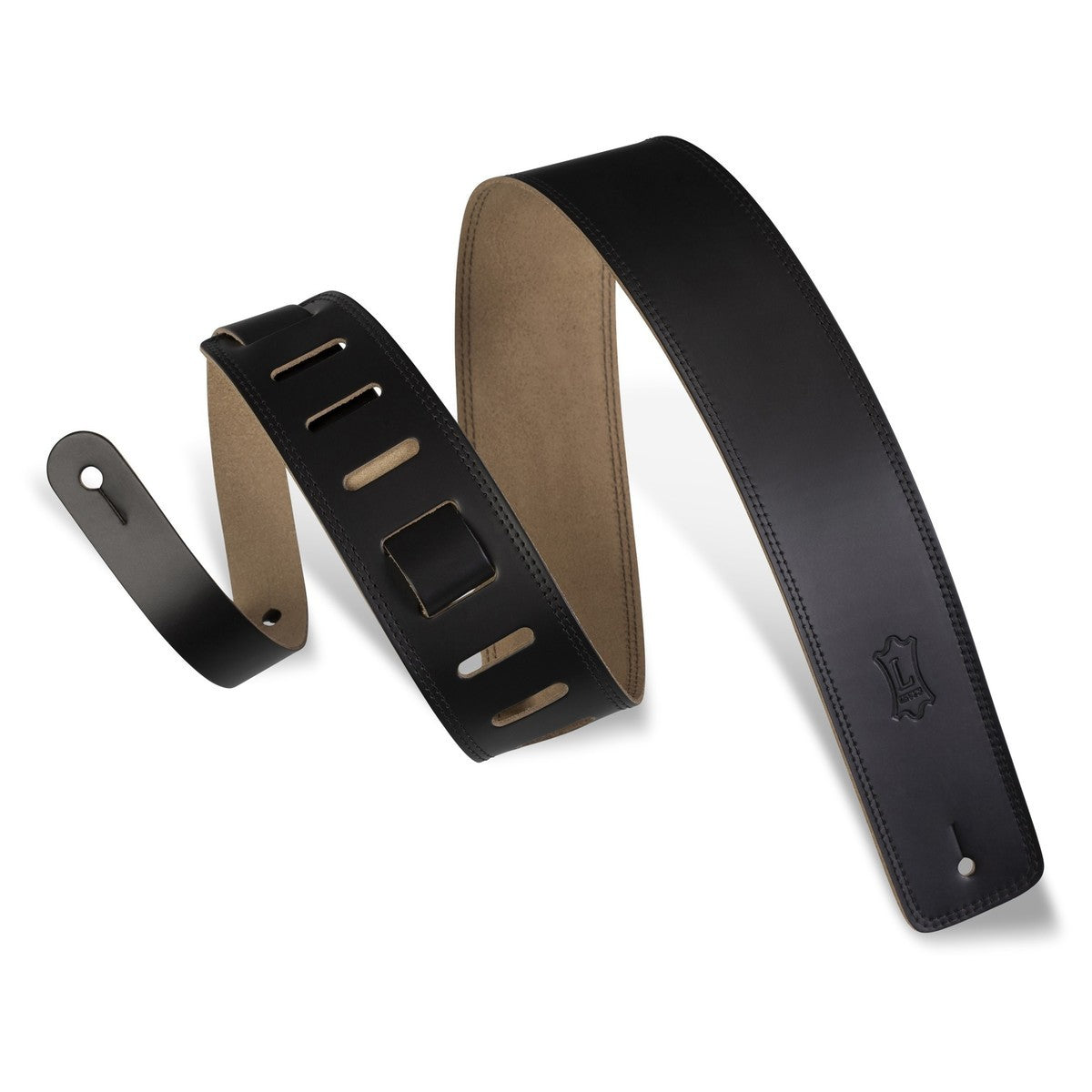 Levy's M1 Chrome-Tan Leather Guitar Strap - Black