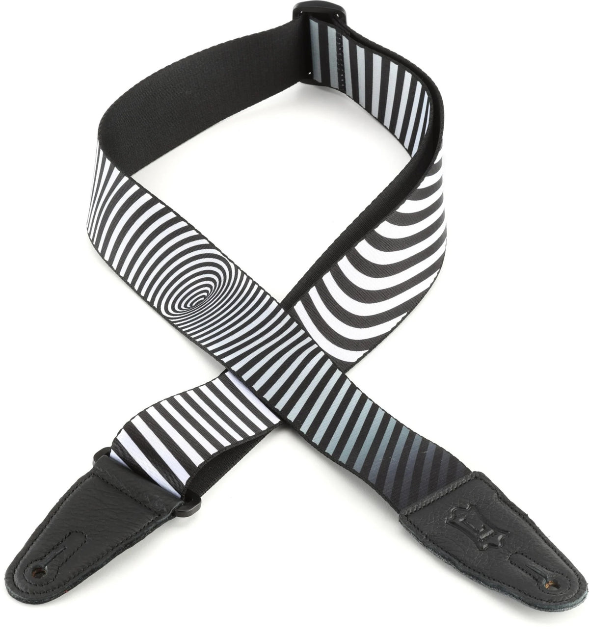 Levy's Optical Illusion Guitar Strap - Black and White Worm Hole
