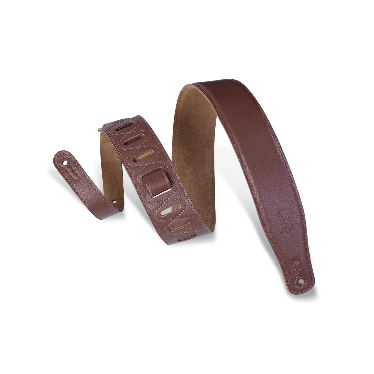 Levy's M26GF-BRN 2.5-inch Garment Leather with Suede Back Guitar Strap - Brown