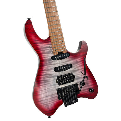 Cort Space G6TR Headless Guitar - Semi Gloss Lava with Bag