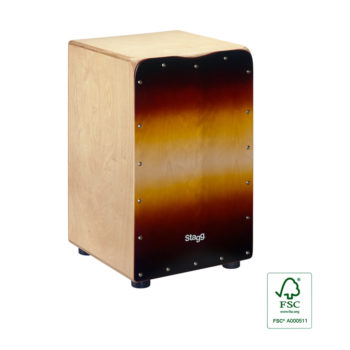 Stagg CAJ 50M SNB - Standard Sized Cajon with Bag (Sunburst) | Stagg Cajon for Studio, Stage & Worship