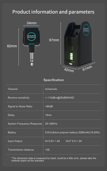 Swiff Audio WX503 Rechargeable Wireless System - Fouche Guitars