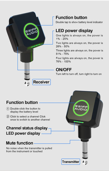 Swiff Audio WX503 Rechargeable Wireless System - Fouche Guitars