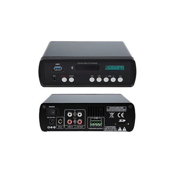 DSPPA Mini60 2 x 30W Mini Digital Amplifier with USB and Bluetooth