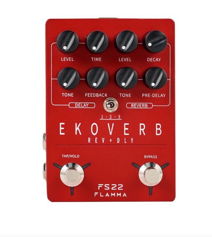 FLAMMA FS22 EKOVERB GUITAR STEREO DUAL REVERB DELAY EFFECTS PEDAL - Fouche Guitars