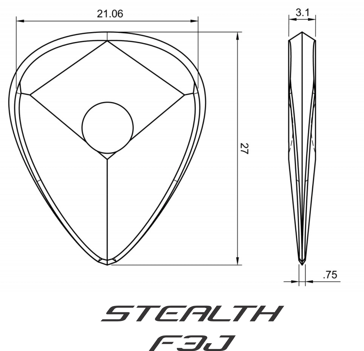 Fouche Stealth F3J - 3 pack Guitar Picks - Fouche Guitars