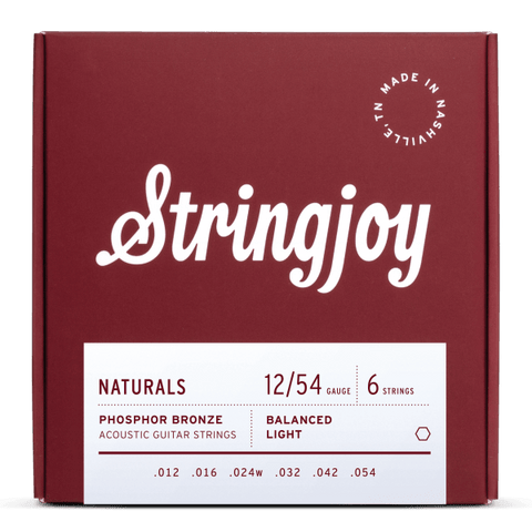 Stringjoy Naturals | Light Gauge (12-54) Phosphor Bronze Acoustic Guitar Strings - Fouche Guitars