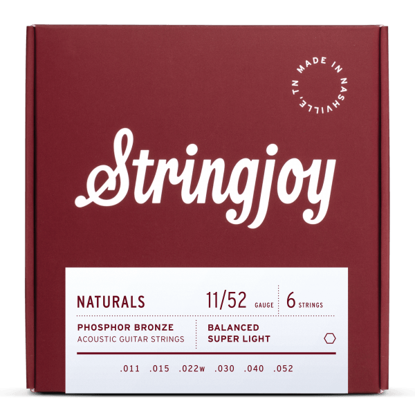 Stringjoy Naturals | Super Light Gauge (11-52) Phosphor Bronze Acoustic Guitar Strings - Fouche Guitars