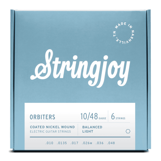 Stringjoy Orbiters | Balanced Light Gauge (10-48) Coated Nickel Wound Electric Guitar Strings - Fouche Guitars