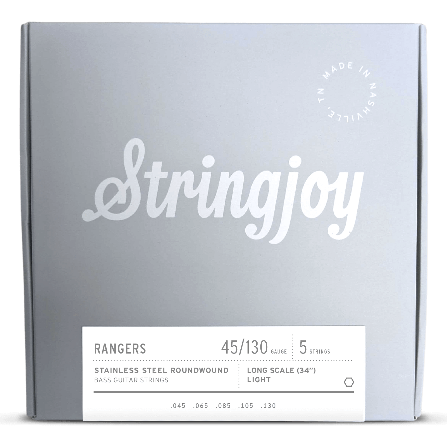 Stringjoy Rangers | Light Gauge (45-130) 5 String Long Scale Stainless Steel Bass Guitar Strings - Fouche Guitars