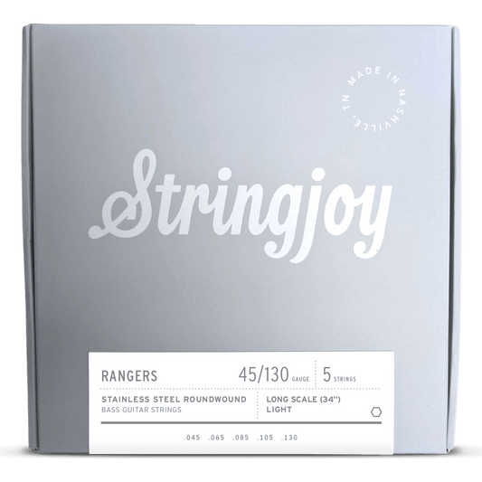 Stringjoy Rangers | Light Gauge (45-130) 5 String Long Scale Stainless Steel Bass Guitar Strings - Fouche Guitars