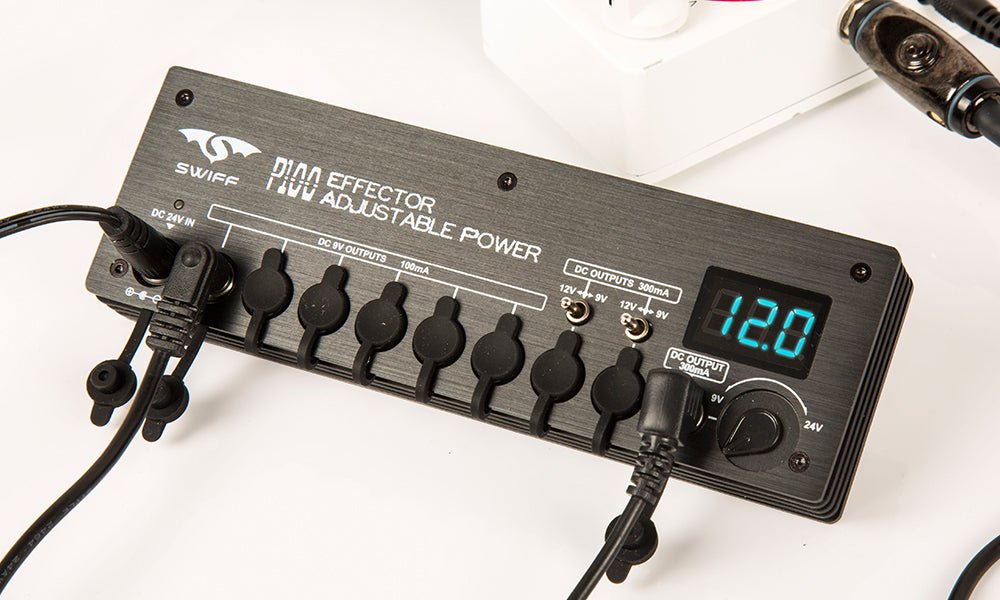 SWIFF AUDIO P100 ISOLATED POWER SUPPLY WITH REAL-TIME VOLTAGE DISPLAY - Fouche Guitars