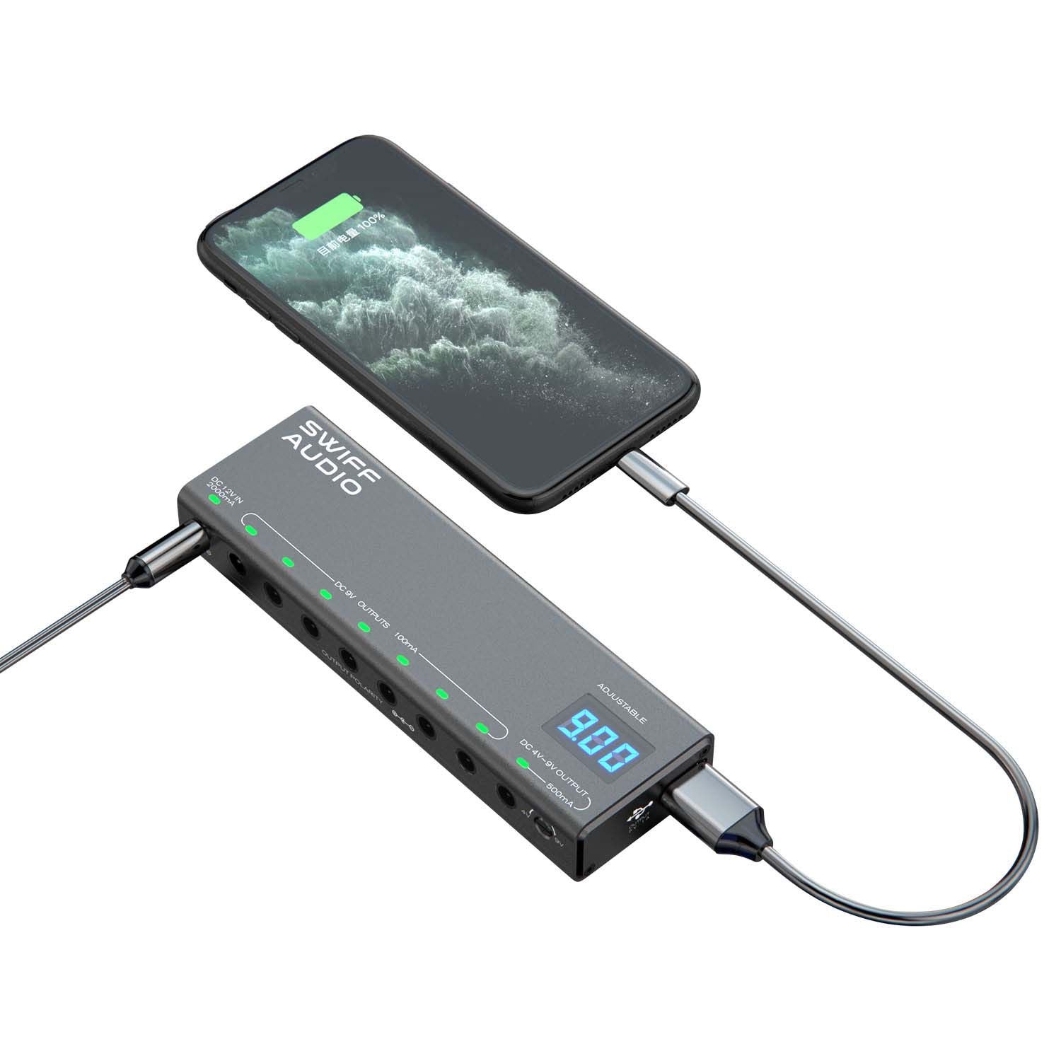 SWIFF AUDIO P200 ISOLATED POWER SUPPLY WITH REAL-TIME VOLTAGE DISPLAY - Fouche Guitars